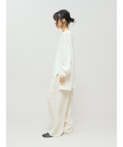 MIDIUMISOLID(ミディウミソリッド)の「MIDIUMISOLID for Ladies リラックスジャカードパンツ(その他パンツ・レディース・ブラック/アイボリー・FREE)」の7枚目の写真