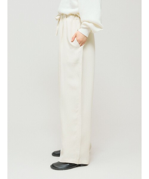 MIDIUMISOLID(ミディウミソリッド)の「MIDIUMISOLID for Ladies リラックスジャカードパンツ(その他パンツ・レディース・ブラック/アイボリー・FREE)」の11枚目の写真