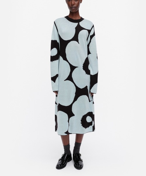 ワンピース marimekko ennallaan unikko knitted dress Ennallaan Unikko / knitted dress（ワンピース）｜marimekko