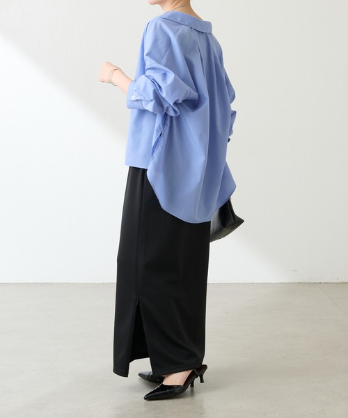 COLLAGE GALLARDAGALANTE（コラージュガリャルダガランテ）の「【OT】襟ギャザーシャツ（シャツ/ブラウス・レディース・ネイビー/ベージュ/ブルー・FREE）」の19枚目の写真