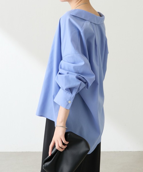 COLLAGE GALLARDAGALANTE（コラージュガリャルダガランテ）の「【OT】襟ギャザーシャツ（シャツ/ブラウス・レディース・ネイビー/ベージュ/ブルー・FREE）」の22枚目の写真