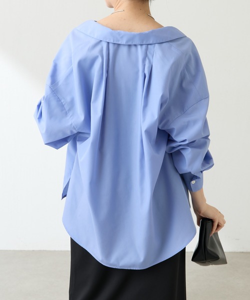 COLLAGE GALLARDAGALANTE（コラージュガリャルダガランテ）の「【OT】襟ギャザーシャツ（シャツ/ブラウス・レディース・ネイビー/ベージュ/ブルー・FREE）」の21枚目の写真