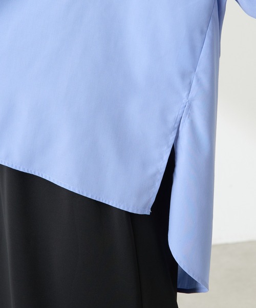 COLLAGE GALLARDAGALANTE（コラージュガリャルダガランテ）の「【OT】襟ギャザーシャツ（シャツ/ブラウス・レディース・ネイビー/ベージュ/ブルー・FREE）」の8枚目の写真