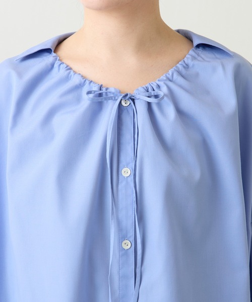 COLLAGE GALLARDAGALANTE（コラージュガリャルダガランテ）の「【OT】襟ギャザーシャツ（シャツ/ブラウス・レディース・ネイビー/ベージュ/ブルー・FREE）」の6枚目の写真