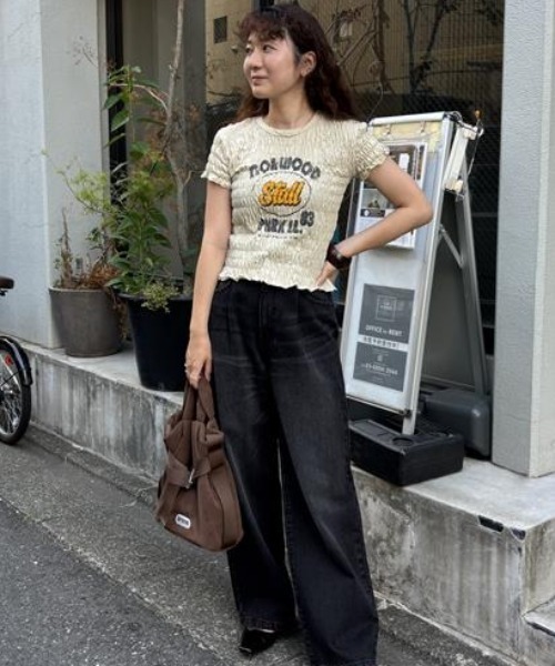 セール】SHIRRING LOGO S/S TEE（Tシャツ/カットソー）｜ROSE
