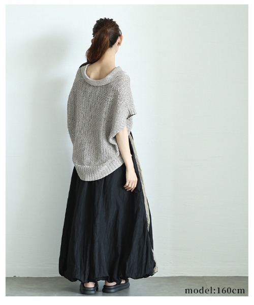 Sawa a la mode（サワアラモード）の「スキッパードルマンサマーメッシュニット（ニット/セーター・レディース・グレー/ブラウン・FREE）」の21枚目の写真