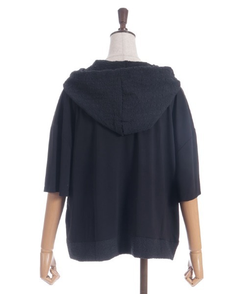 axes femme（アクシーズファム）の「異素材切替パーカー（Tシャツ/カットソー・レディース・ホワイト/ブラック・FREE）」の10枚目の写真