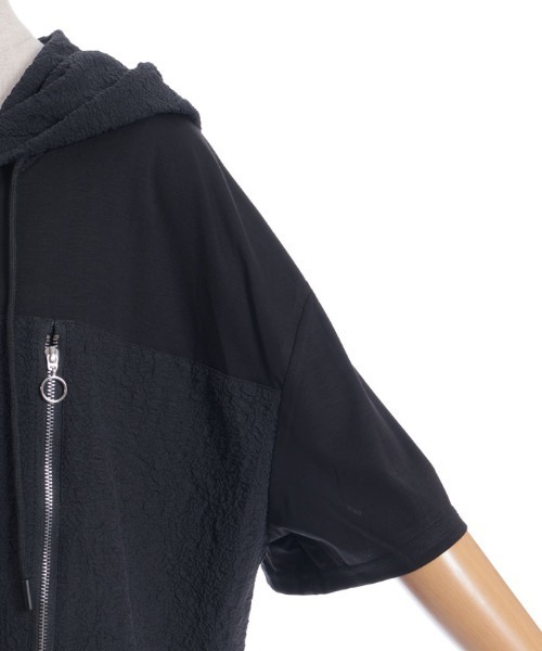 axes femme（アクシーズファム）の「異素材切替パーカー（Tシャツ/カットソー・レディース・ホワイト/ブラック・FREE）」の15枚目の写真