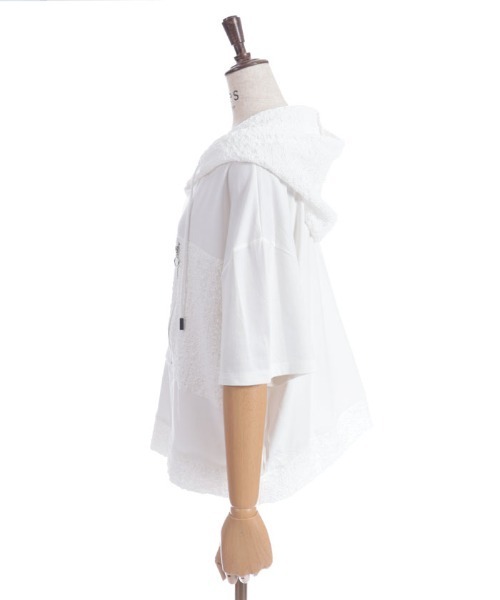 axes femme（アクシーズファム）の「異素材切替パーカー（Tシャツ/カットソー・レディース・ホワイト/ブラック・FREE）」の17枚目の写真