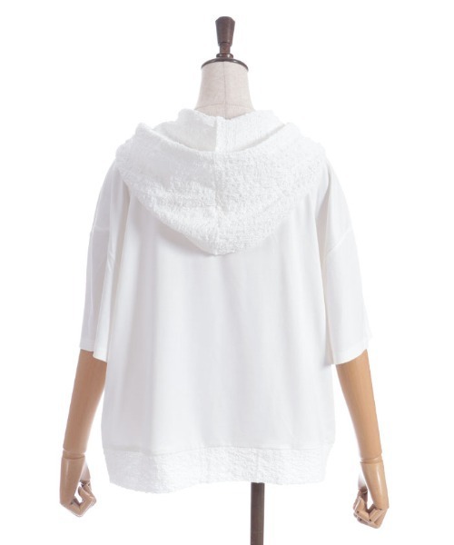 axes femme（アクシーズファム）の「異素材切替パーカー（Tシャツ/カットソー・レディース・ホワイト/ブラック・FREE）」の18枚目の写真