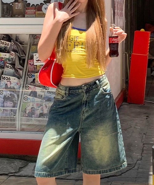 HALEY PESCA(ヘーリーペスカ)の「HALEY PESCA/【カップ付き】Y2K カラフルロゴタンクトップ(タンクトップ・レディース・ブラック/ホワイト/イエロー・FREE)」の3枚目の写真