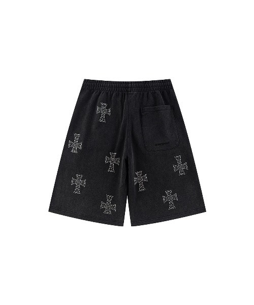 UNKNOWN LONDON（アンノウン・ロンドン）の「ショーツ｜Outline Cross Rhinestone Baggy Sweat Shorts｜Unknown London（デニムパンツ・メンズ・レッド/ブラック/ベージュ・SMALL/X-LARGE/LARGE/MEDIUM）」の8枚目の写真