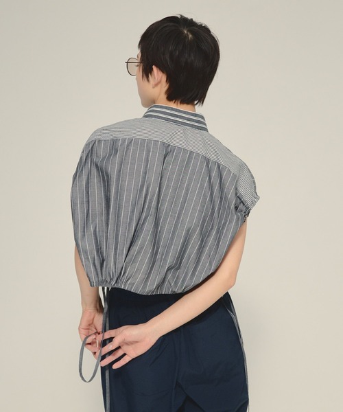 eL(エル)の「【eL】Patch Work Stripe Shirts/580111(ベスト・レディース・ブルー系その他/ブラック系その他・FREE)」の7枚目の写真