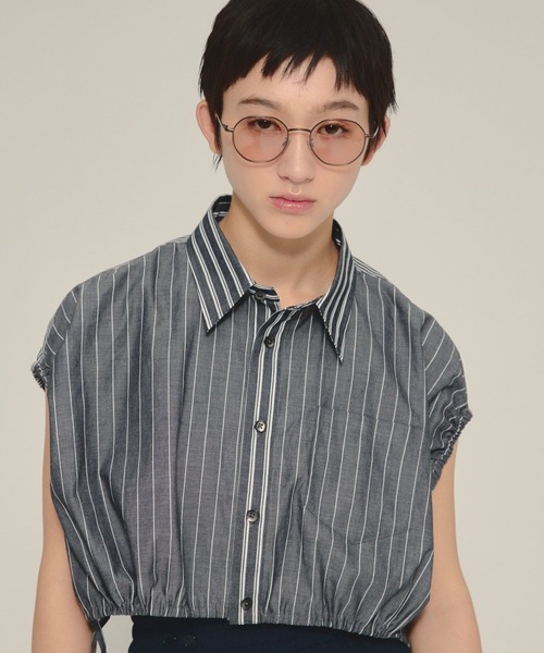 eL(エル)の「【eL】Patch Work Stripe Shirts/580111(ベスト・レディース・ブルー系その他/ブラック系その他・FREE)」の8枚目の写真