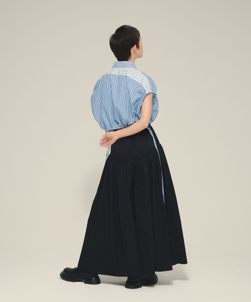 eL(エル)の「【eL】Patch Work Stripe Shirts/580111(ベスト・レディース・ブルー系その他/ブラック系その他・FREE)」の11枚目の写真