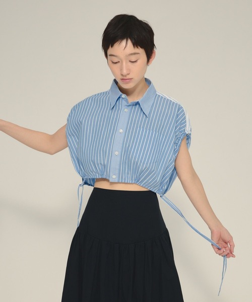 eL(エル)の「【eL】Patch Work Stripe Shirts/580111(ベスト・レディース・ブルー系その他/ブラック系その他・FREE)」の12枚目の写真
