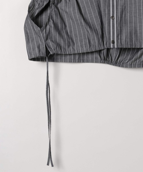 ベスト ジレ 「eL」Patch Work Stripe Shirts/580111 レディース eL（エル）の「【eL】Patch Work Stripe Shirts/580111（ベスト