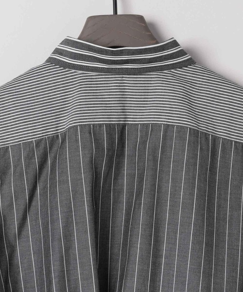 ベスト ジレ 「eL」Patch Work Stripe Shirts/580111 レディース eL（エル）の「【eL】Patch Work Stripe Shirts/580111（ベスト
