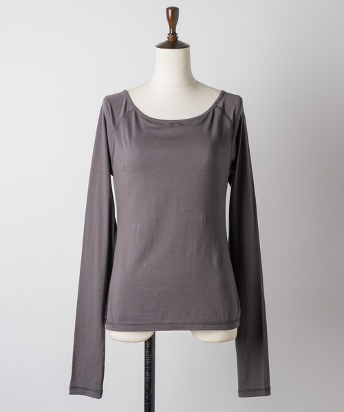 room153(ルームイチゴサン)の「ベーシックロングスリーブTOPS(Tシャツ/カットソー・レディース・ホワイト/ブラック/チャコールグレー/ミント・FREE)」の20枚目の写真