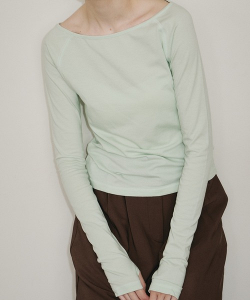 room153(ルームイチゴサン)の「ベーシックロングスリーブTOPS(Tシャツ/カットソー・レディース・ホワイト/ブラック/チャコールグレー/ミント・FREE)」の11枚目の写真