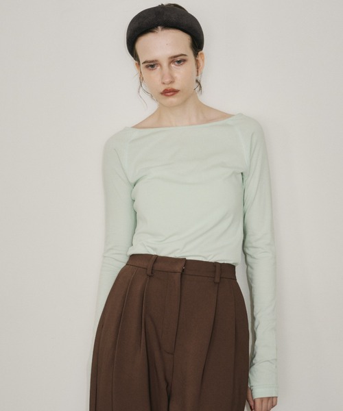 room153(ルームイチゴサン)の「ベーシックロングスリーブTOPS(Tシャツ/カットソー・レディース・ホワイト/ブラック/チャコールグレー/ミント・FREE)」の12枚目の写真