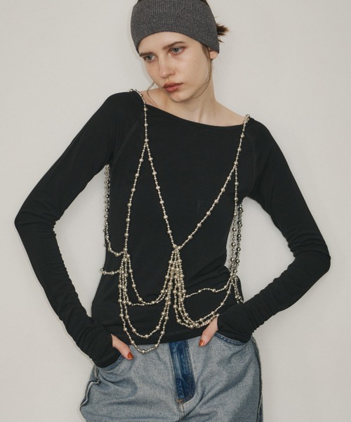 room153(ルームイチゴサン)の「ベーシックロングスリーブTOPS(Tシャツ/カットソー・レディース・ホワイト/ブラック/チャコールグレー/ミント・FREE)」の8枚目の写真