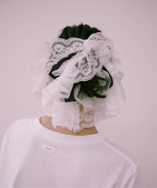 Carmelo（カーメロ）の「Big lace stripe chouchou（シュシュ・レディース・ライトグレー/チャコールグレー/ブラウン・FREE）」の21枚目の写真