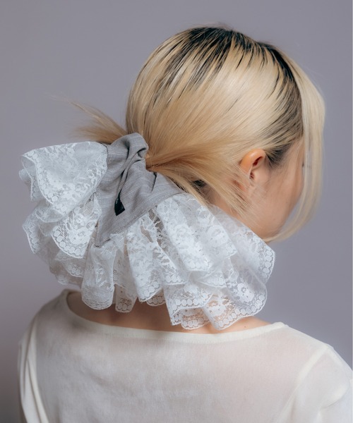 Big lace stripe chouchou（シュシュ）｜Carmelo（カーメロ）の