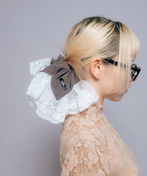 Big lace stripe chouchou（シュシュ）｜Carmelo（カーメロ）の