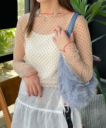 HELLO.SANFRANCISCO | 【HELLO.SANFRANCISCO/ハローサンフランシスコ】フロッキードットシアートップス(Tシャツ/カットソー)