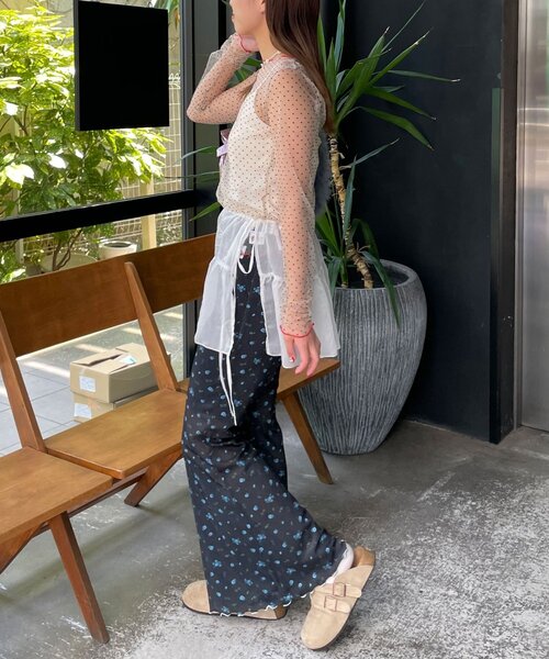 HELLO.SANFRANCISCO(ハローサンフランシスコ)の「【HELLO.SANFRANCISCO/ハローサンフランシスコ】フロッキードットシアートップス(Tシャツ/カットソー・レディース・ホワイト/アイボリー/サックスブルー・ONE SIZE)」の15枚目の写真