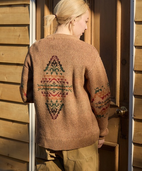 PENDLETON(ペンドルトン)の「PENDLETON/ペンドルトン シェットランドウール 5ゲージ クルーネックプルオーバー(ニット/セーター・メンズ・アイボリー/ブラック/タン・MEDIUM/LARGE)」の3枚目の写真
