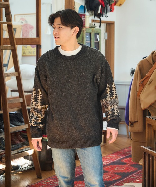 PENDLETON(ペンドルトン)の「PENDLETON/ペンドルトン シェットランドウール 5ゲージ クルーネックプルオーバー(ニット/セーター・メンズ・アイボリー/ブラック/タン・MEDIUM/LARGE)」の11枚目の写真