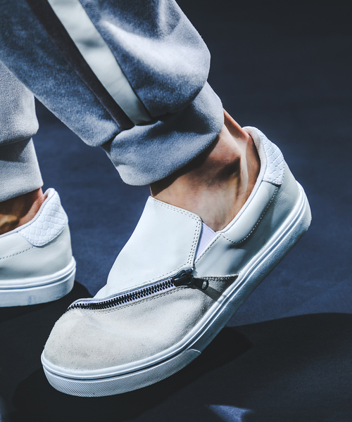 5351 POUR LES HOMMES（ゴーサンゴーイチプールオム）の「スイッチング ジップレザー スニーカー（スニーカー・メンズ・ブラック/ホワイト・44/43/42/41/40）」の8枚目の写真