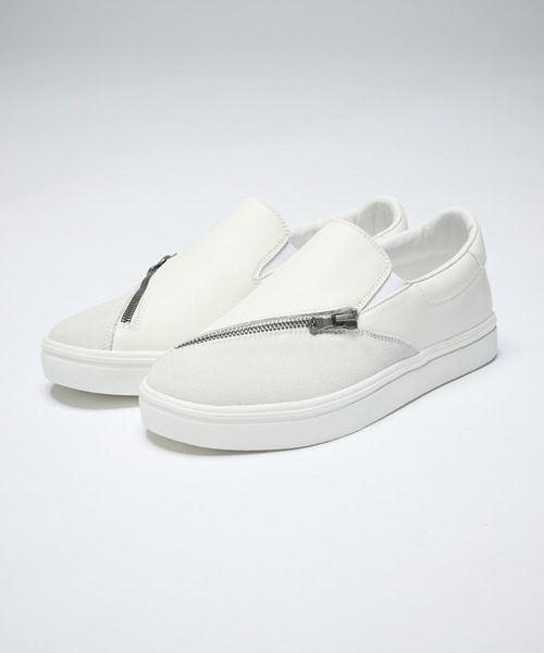 5351 POUR LES HOMMES（ゴーサンゴーイチプールオム）の「スイッチング ジップレザー スニーカー（スニーカー・メンズ・ブラック/ホワイト・44/43/42/41/40）」の2枚目の写真