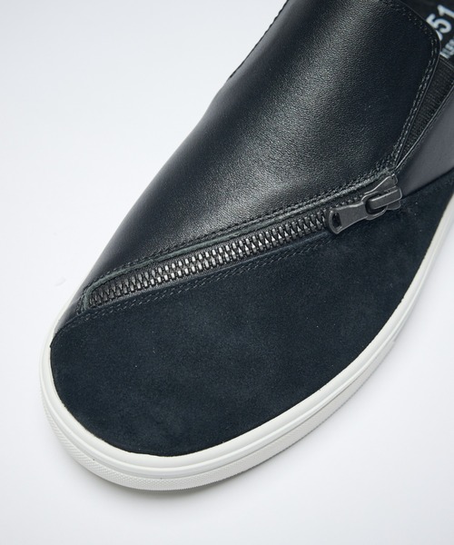 5351 POUR LES HOMMES（ゴーサンゴーイチプールオム）の「スイッチング ジップレザー スニーカー（スニーカー・メンズ・ブラック/ホワイト・44/43/42/41/40）」の9枚目の写真