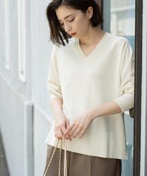 OPAQUE.CLIP | リラクシーVネックニット【洗濯機洗OK】《6col》(ニット/セーター)