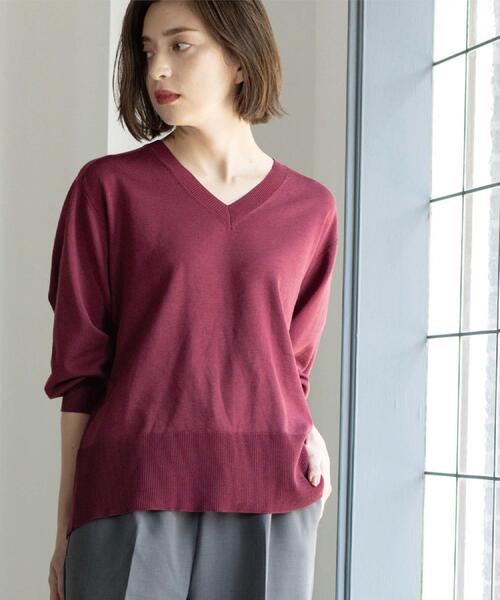 古着　ウルグアイニット　総柄ニット　ウールニット　えんじ　Vネック　ラグランL. 楽天市場】NINO CERRUTI ニノセルッティ Vネック総柄 セーター 防寒