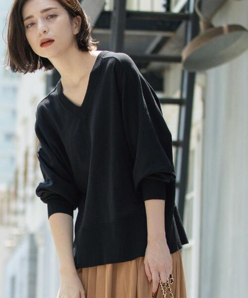 OPAQUE.CLIP（オペークドットクリップ）の「リラクシーVネックニット【洗濯機洗OK】《6col》（ニット/セーター・レディース・オフホワイト/ブラック/ブラウン系その他/ボルドー/ブルー系その他/ピンク系1・38/40/42）」の2枚目の写真