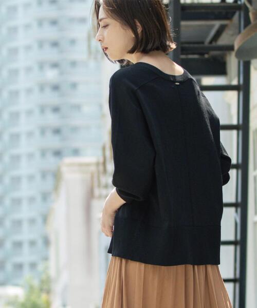 OPAQUE.CLIP（オペークドットクリップ）の「リラクシーVネックニット【洗濯機洗OK】《6col》（ニット/セーター・レディース・オフホワイト/ブラック/ブラウン系その他/ボルドー/ブルー系その他/ピンク系1・38/40/42）」の14枚目の写真