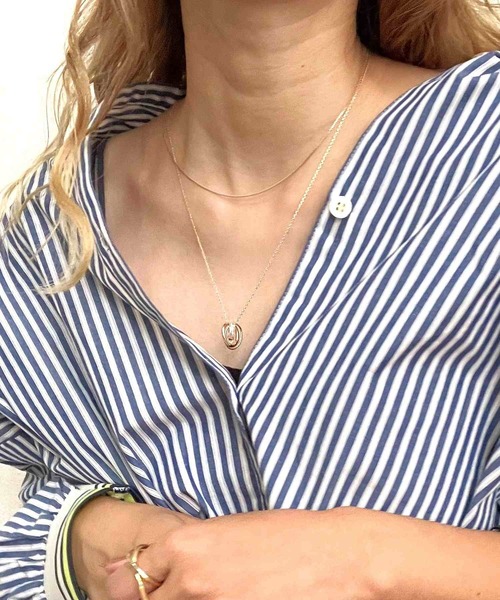 Q（キュー）の「異素材コンビネックレス（ネックレス・レディース・シルバー/ゴールド・ONESIZE）」の6枚目の写真