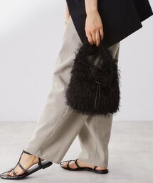 THE SHOP TK  | フリンジボア巾着バッグ(ショルダーバッグ)