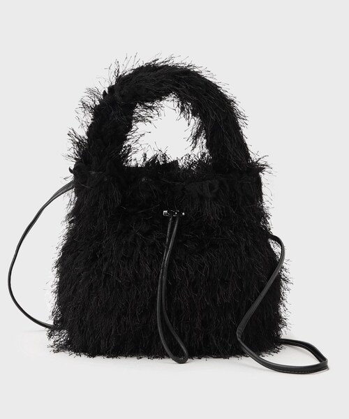 THE SHOP TK （ザ ショップ ティーケー ）の「フリンジボア巾着バッグ（ショルダーバッグ・レディース・オレンジ/ブラック・00）」の8枚目の写真