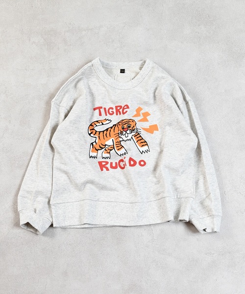 Life Support Products(ライフサポートプロダクツ)の「裏毛プリントトレーナー(スウェット・キッズ・マスタード/チャコール/ラベンダー/パープル/ホワイト系その他/ブラウン/グリーン/ターコイズブルー/オフホワイト/ブラック・80/90/95/100/110/120/130/140/150)」の3枚目の写真