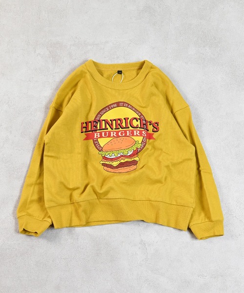 Life Support Products(ライフサポートプロダクツ)の「裏毛プリントトレーナー(スウェット・キッズ・マスタード/チャコール/ラベンダー/パープル/ホワイト系その他/ブラウン/グリーン/ターコイズブルー/オフホワイト/ブラック・80/90/95/100/110/120/130/140/150)」の1枚目の写真