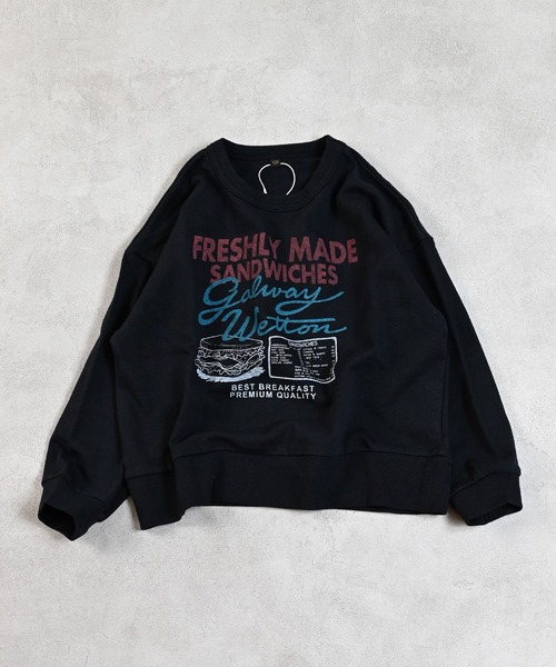 Life Support Products(ライフサポートプロダクツ)の「裏毛プリントトレーナー(スウェット・キッズ・マスタード/チャコール/ラベンダー/パープル/ホワイト系その他/ブラウン/グリーン/ターコイズブルー/オフホワイト/ブラック・80/90/95/100/110/120/130/140/150)」の4枚目の写真