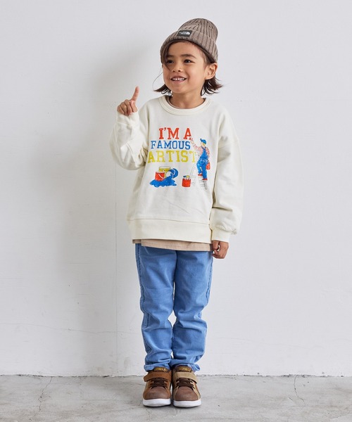 Life Support Products(ライフサポートプロダクツ)の「裏毛プリントトレーナー(スウェット・キッズ・マスタード/チャコール/ラベンダー/パープル/ホワイト系その他/ブラウン/グリーン/ターコイズブルー/オフホワイト/ブラック・80/90/95/100/110/120/130/140/150)」の17枚目の写真