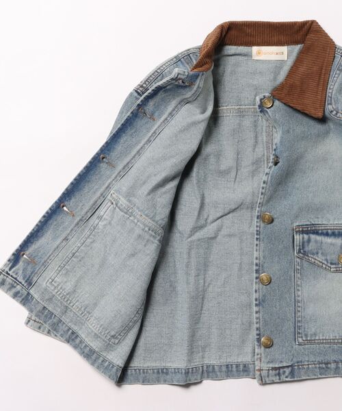 aimoha（アイモハ）の「【aimoha-KIDS-】コーデュロイ襟 デニムジャケット（デニムジャケット・キッズ・ブルー・160/150/140/130/120）」の12枚目の写真