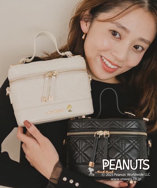 セール】2025秋冬新作 PEANUTSデザインキルティングミニバッグ