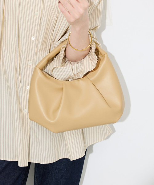 SLOBE IENA（スローブイエナ）の「SLOBE タックラウンドバッグ（ハンドバッグ・レディース・カーキ/イエロー・FREE）」の11枚目の写真